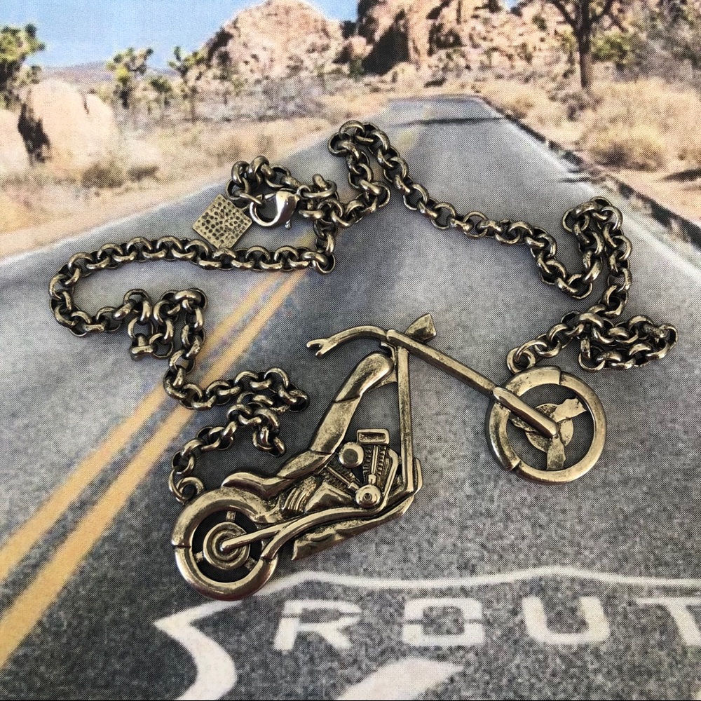 1970’s Inspired chopper motorcycle necklace